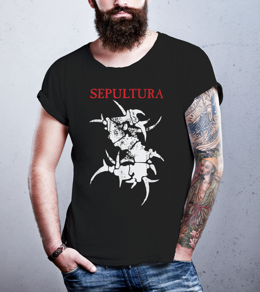 Sepultura Spiked Spine Emblem T-Shirt