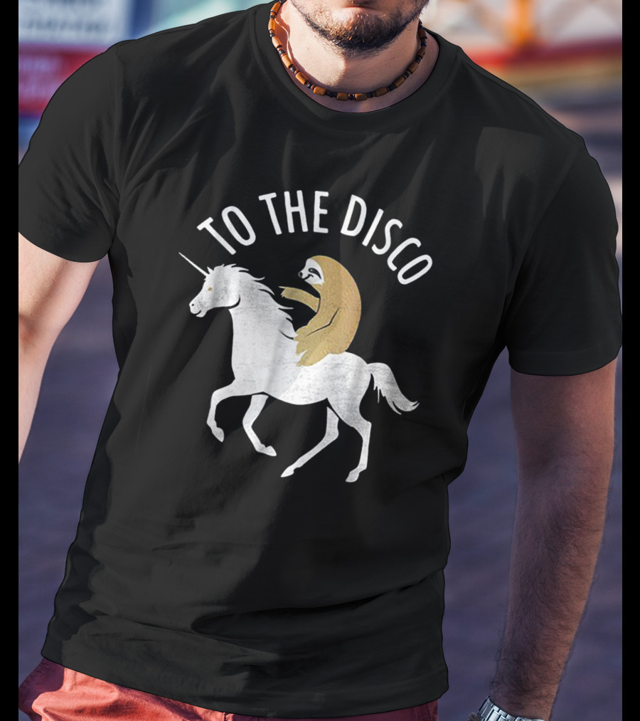Sloth Riding Unicorn To The Disco T-Shirt