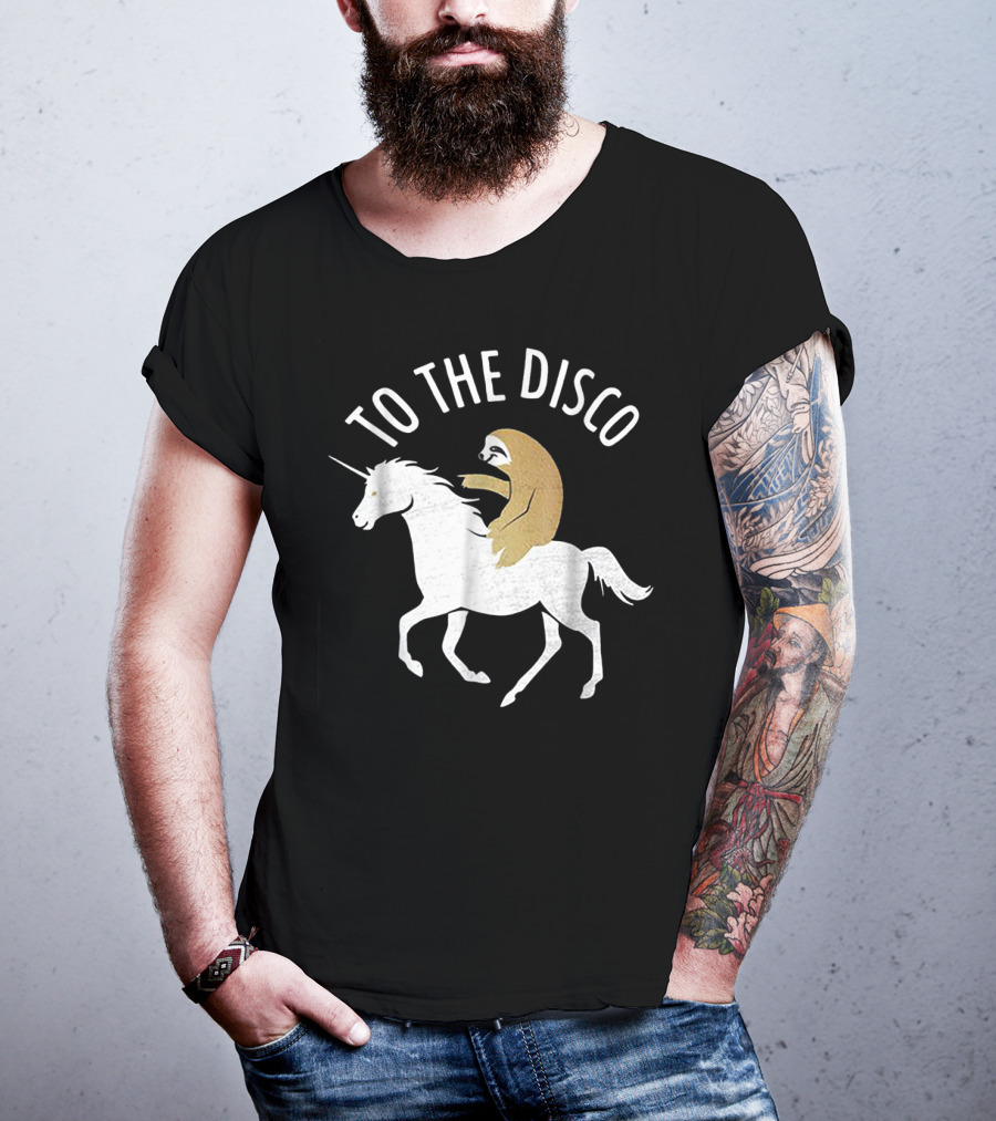 Sloth Riding Unicorn To The Disco T-Shirt