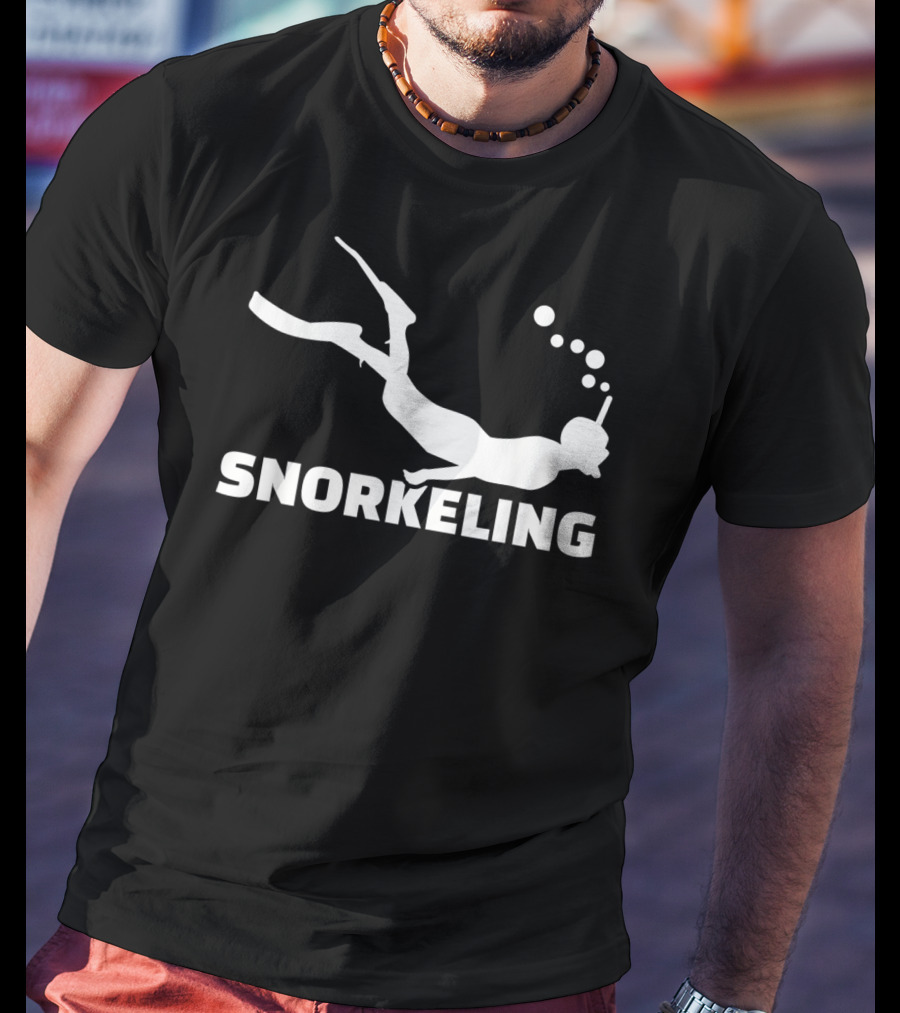 Snorkeling Diver Silhouette With Bubbles T-Shirt