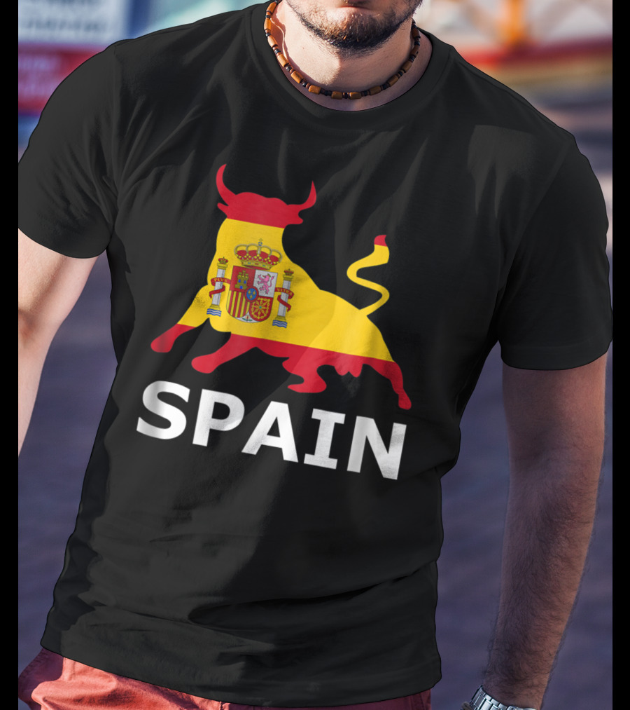 Spain Bull With Spanish Flag Crest T-Shirt