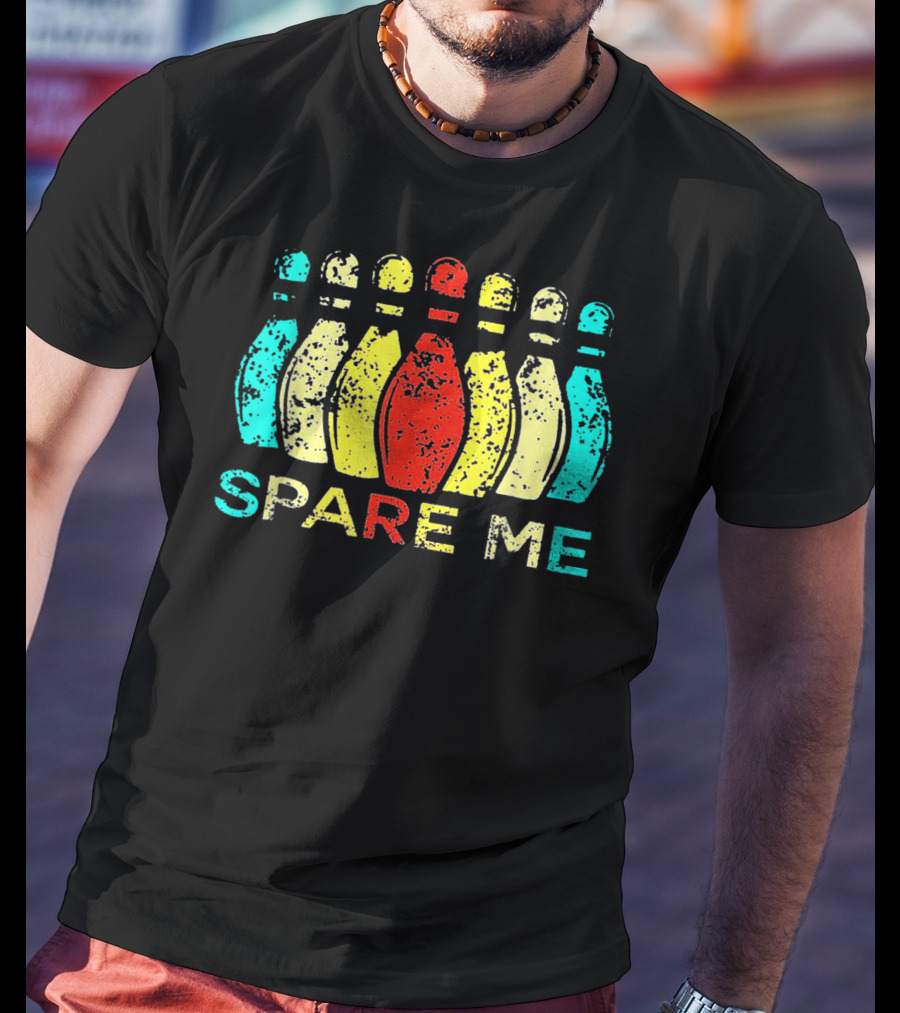 Spare Me Bowling Vintage Bowling Pins T-Shirt