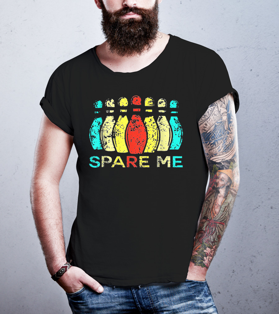Spare Me Bowling Vintage Bowling Pins T-Shirt