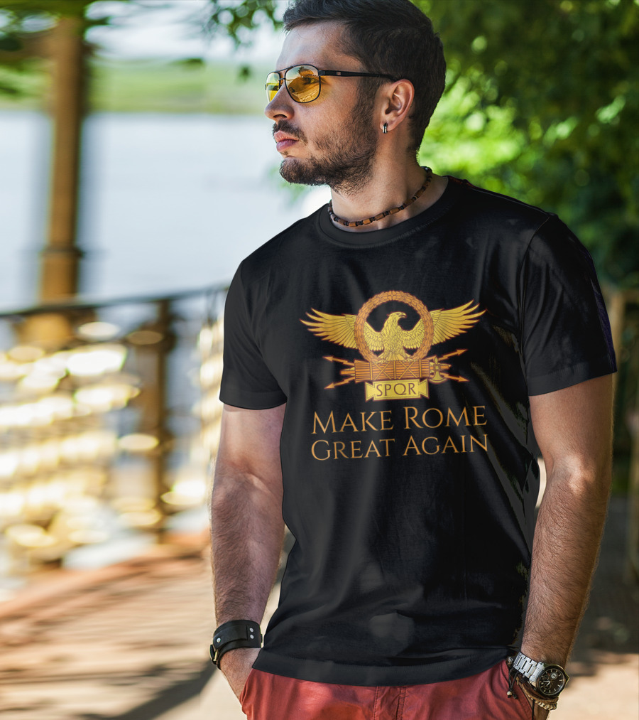 SPQR Make Rome Great Again Roman Eagle Emblem T-Shirt