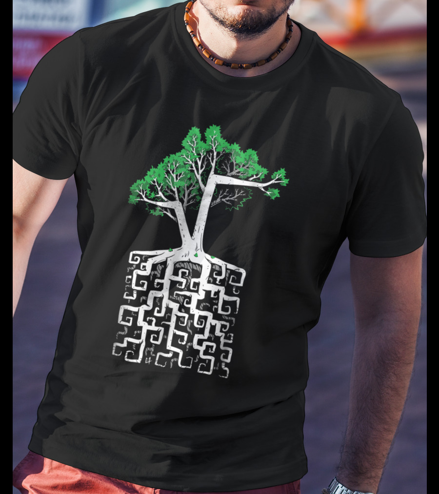 Square Root Tree Math Concept With Intricate Roots And Foliage T-Shirt