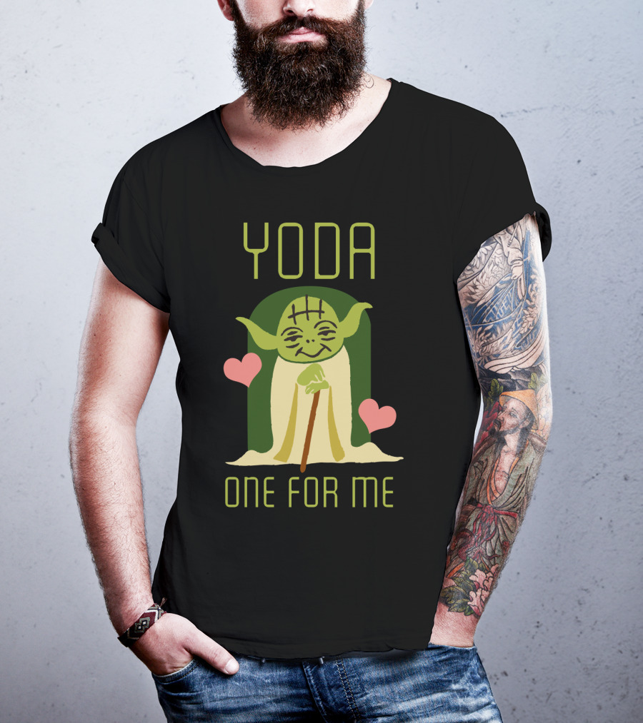 Star Wars Yoda One For Me Valentine's Hearts Cute T-Shirt