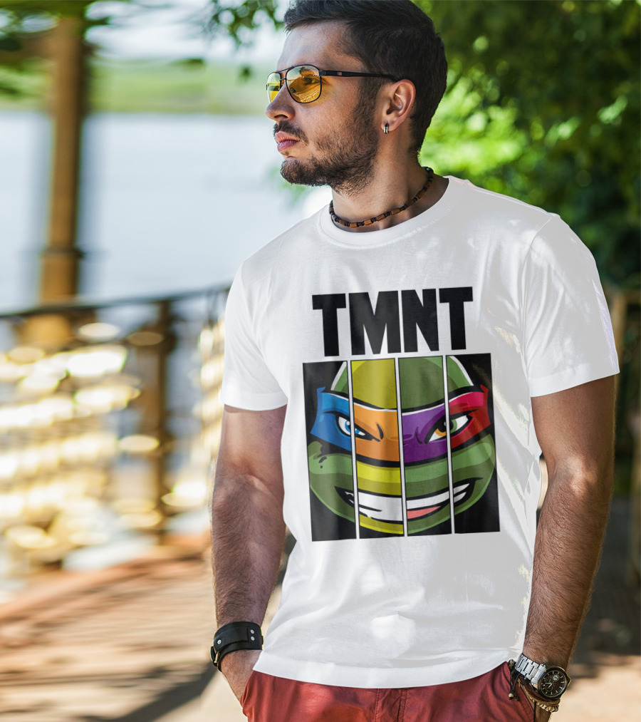 TMNT Turtle Faces Colorful Bandana Mashup T-Shirt
