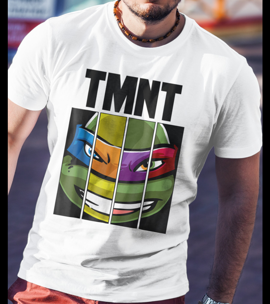 TMNT Turtle Faces Colorful Bandana Mashup T-Shirt