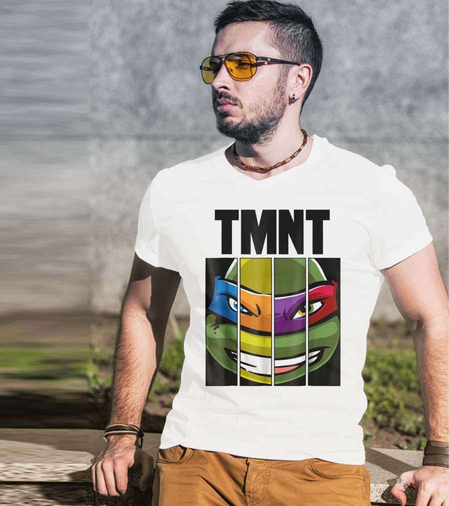 TMNT Turtle Faces Colorful Bandana Mashup T-Shirt