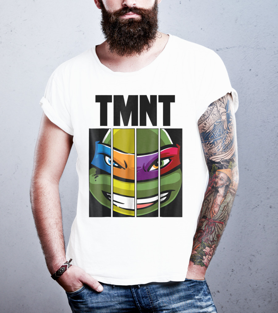 TMNT Turtle Faces Colorful Bandana Mashup T-Shirt