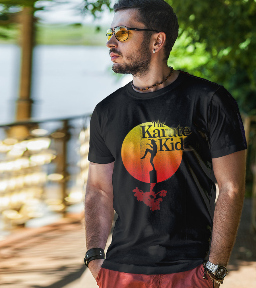 The Karate Kid Crane Kick Sun Gradient Circle T-Shirt