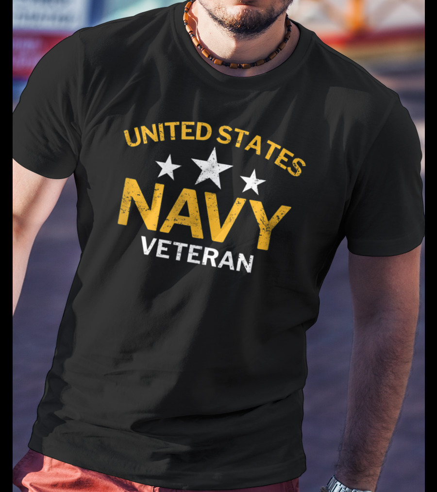 United States Navy Veteran With Stars T-Shirt