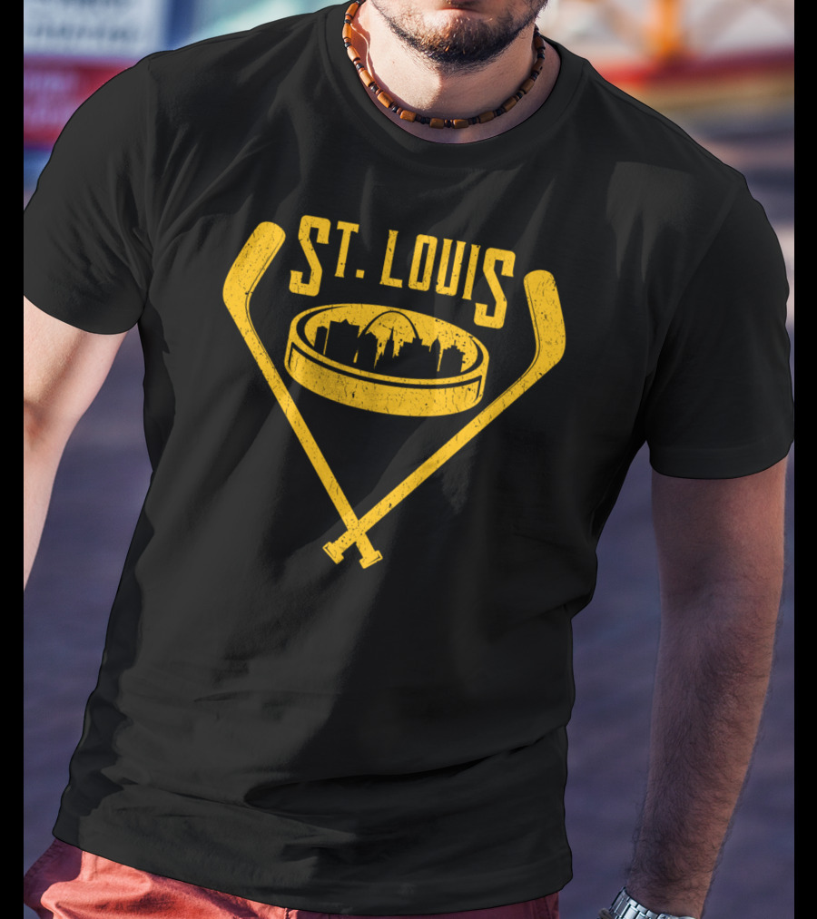 St Louis Missouri Skyline Vintage Hockey T-Shirt