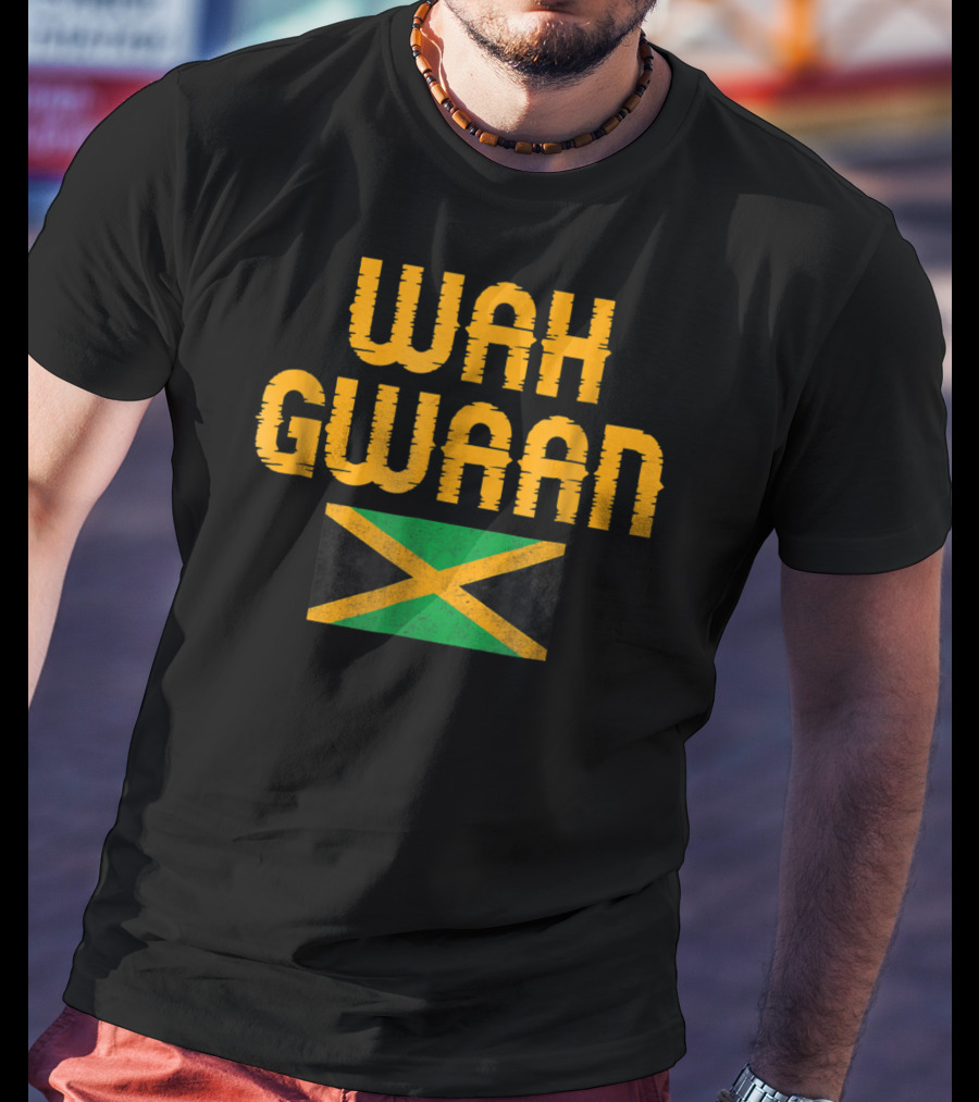 Wah Gwaan Jamaican Flag Banner T-Shirt