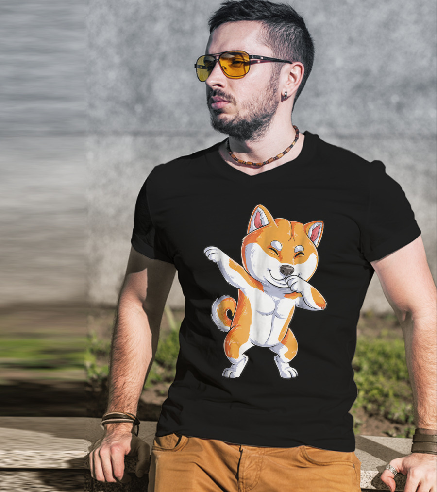 Dabbing Shiba Inu Kids Boys Puppy Dance T-Shirt