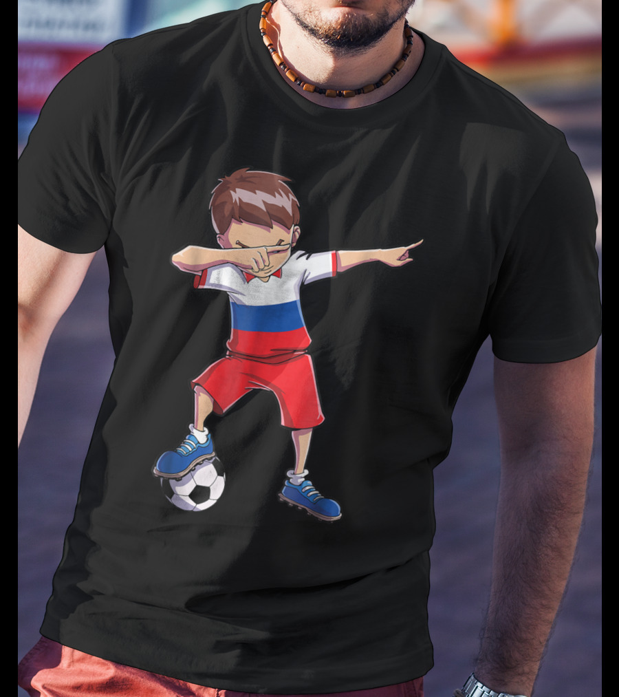 Dabbing Soccer Russia Russian Football Player T-Shirt