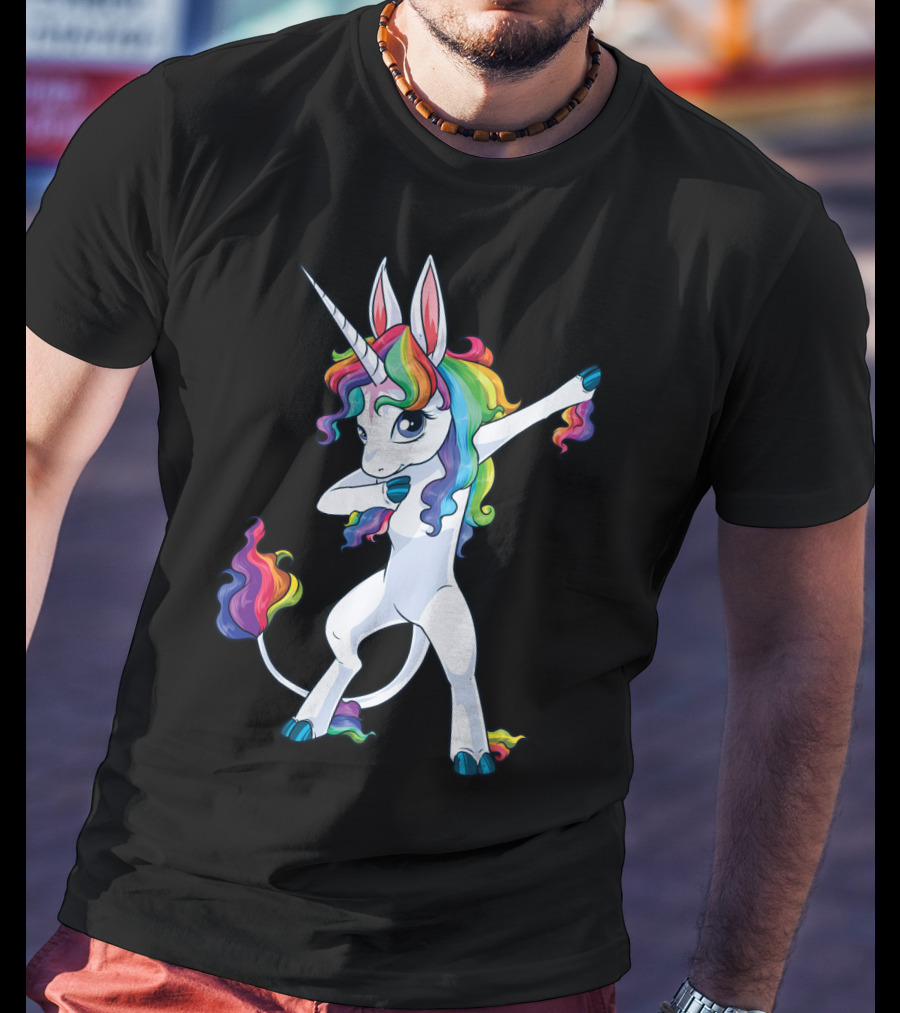 Dabbing Unicorn Party Squad Rainbow Dab T-Shirt