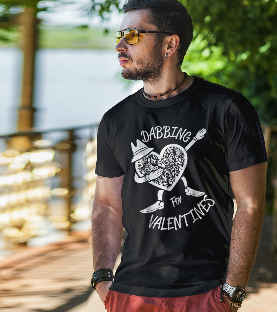 Dabbing For Valentines Heart Day Boyfriend T-Shirt