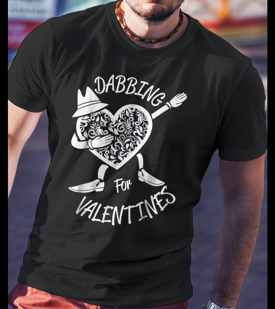 Dabbing For Valentines Heart Day Boyfriend T-Shirt