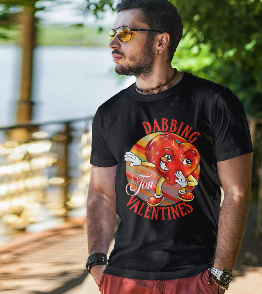 Dabbing Heart For Valentines Vintage Sunrise T-Shirt