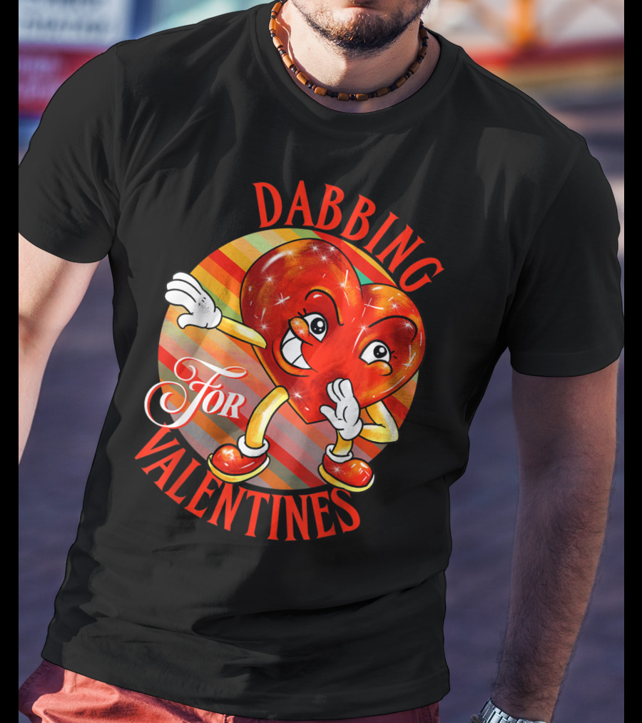 Dabbing Heart For Valentines Vintage Sunrise T-Shirt