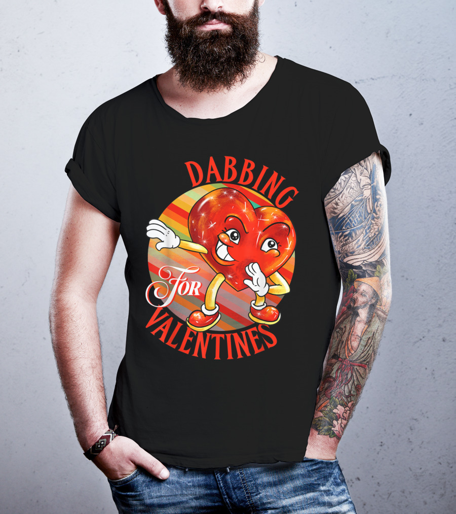 Dabbing Heart For Valentines Vintage Sunrise T-Shirt