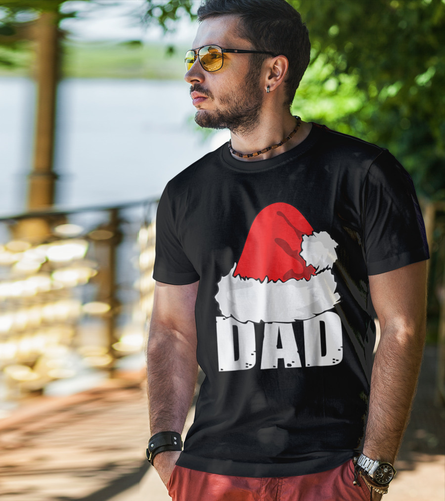 Dad Christmas Santa Hat Family T-Shirt