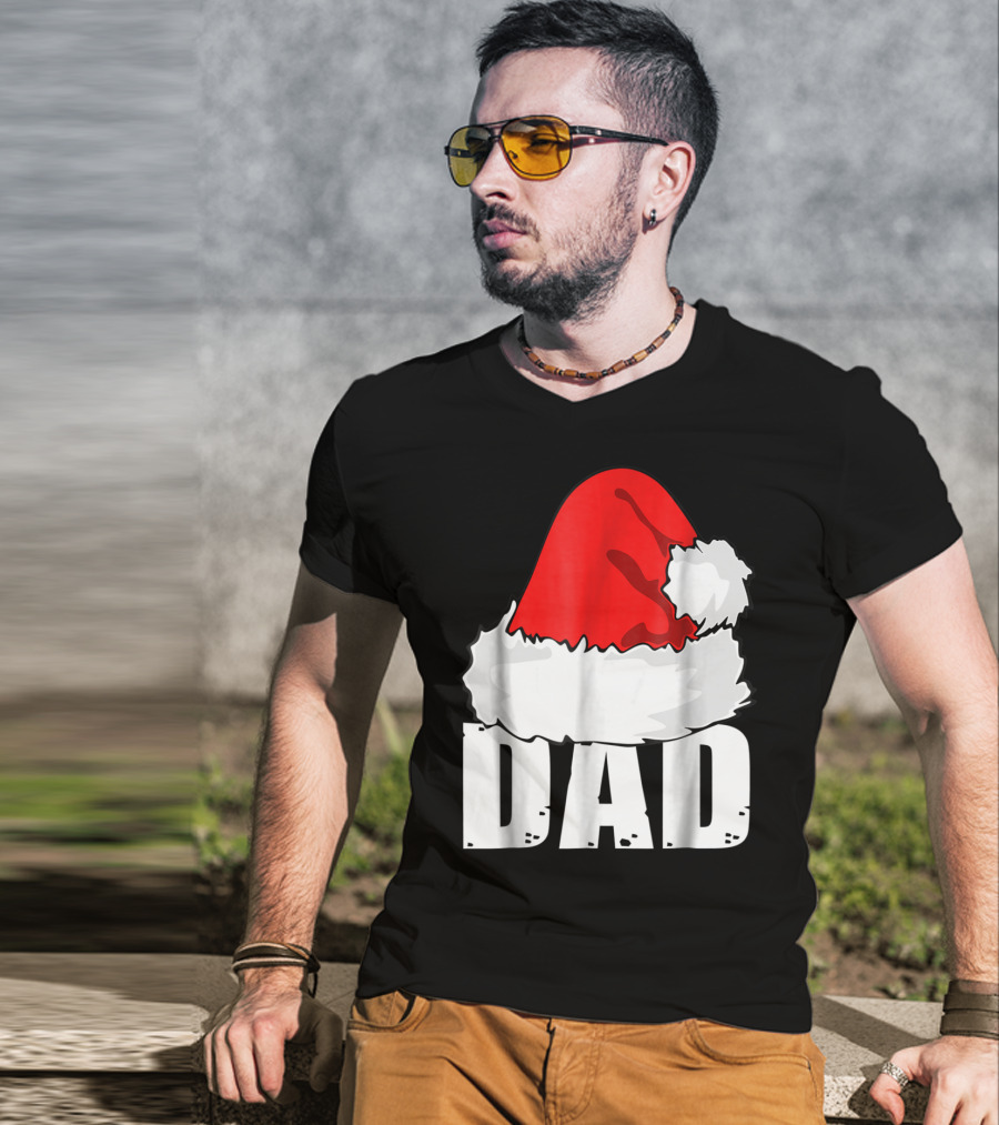 Dad Christmas Santa Hat Family T-Shirt