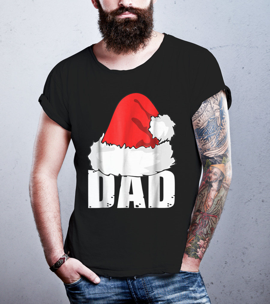 Dad Christmas Santa Hat Family T-Shirt