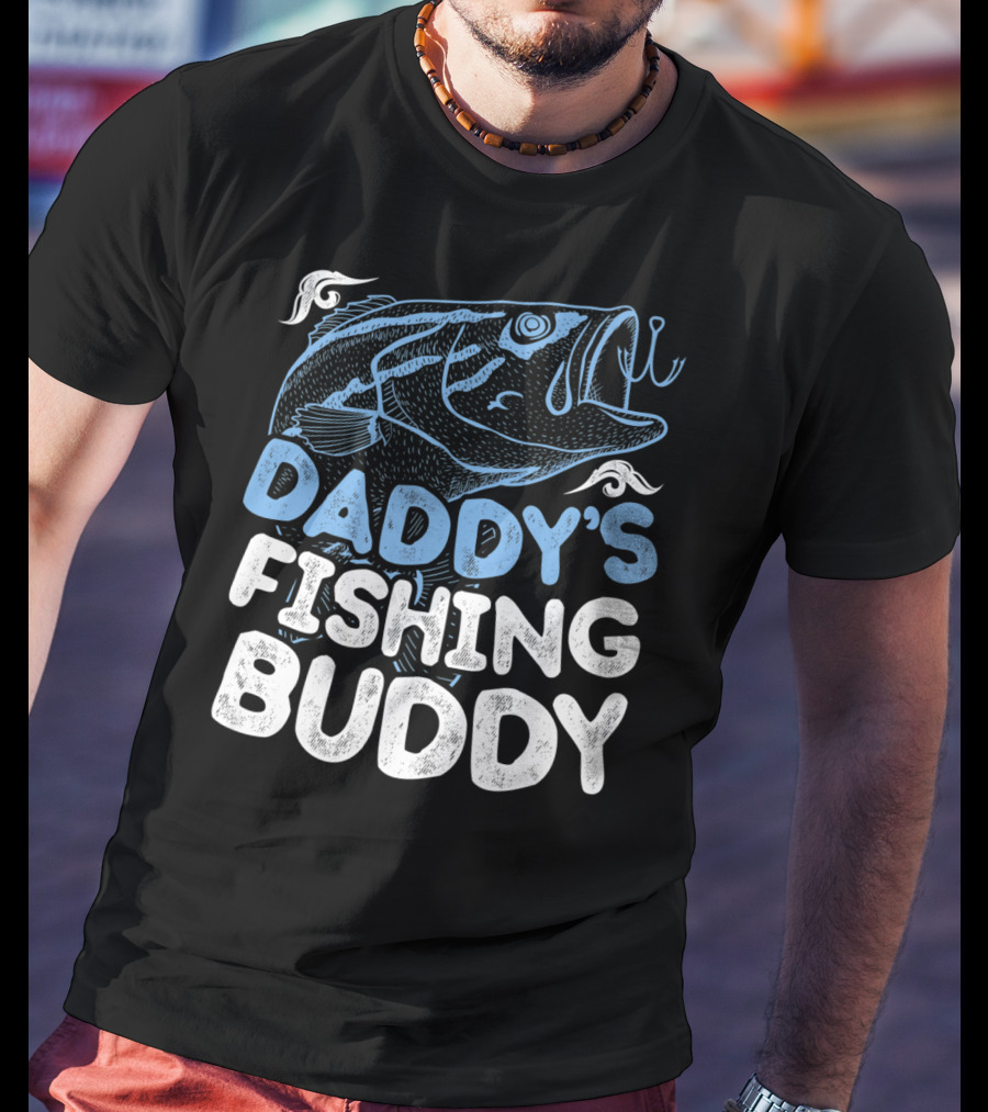 Daddy's Fishing Buddy Kids Fishing Fish Hook Fun T-Shirt