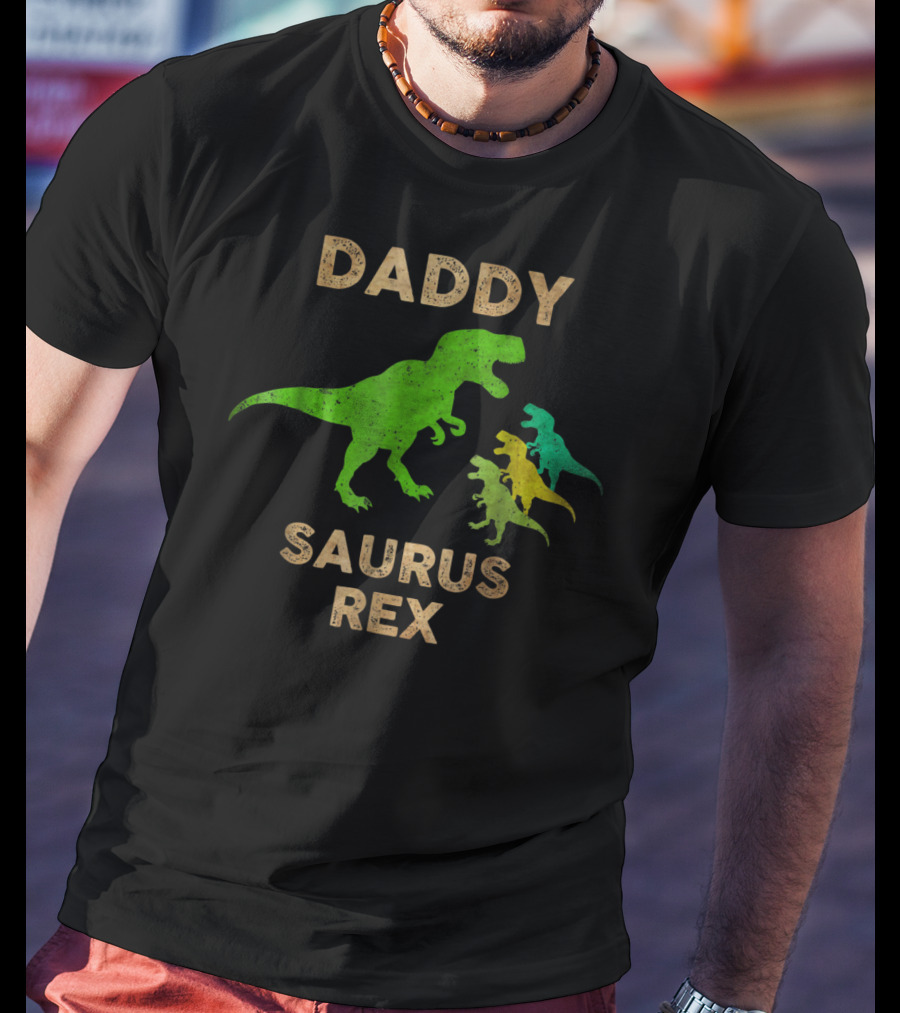 DADDY SAURUS REX Dinosaur Family T-Shirt