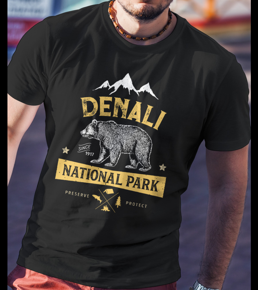 Denali National Park Since 1917 Bear Preserve Protect Alaska T-Shirt