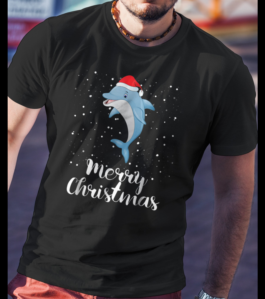 Merry Christmas Dolphin Family Group Matching Holiday T-Shirt