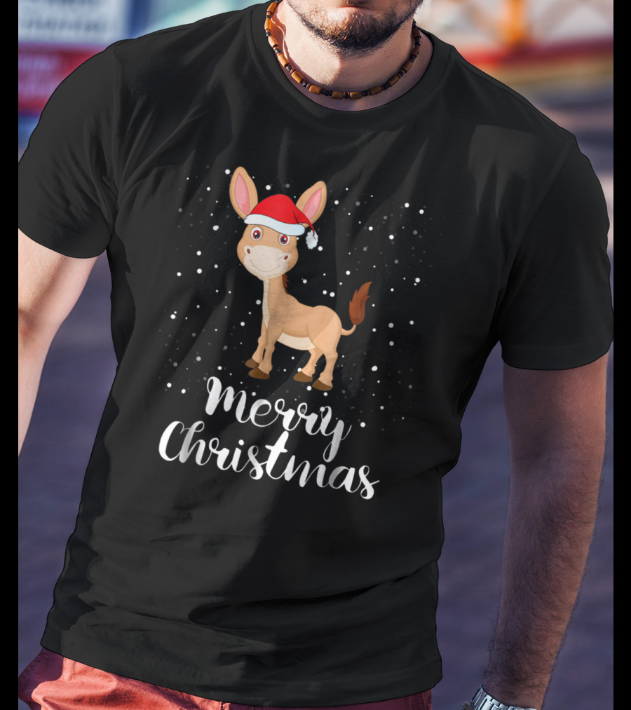 Merry Christmas Donkey Funny Matching Family Group T-Shirt