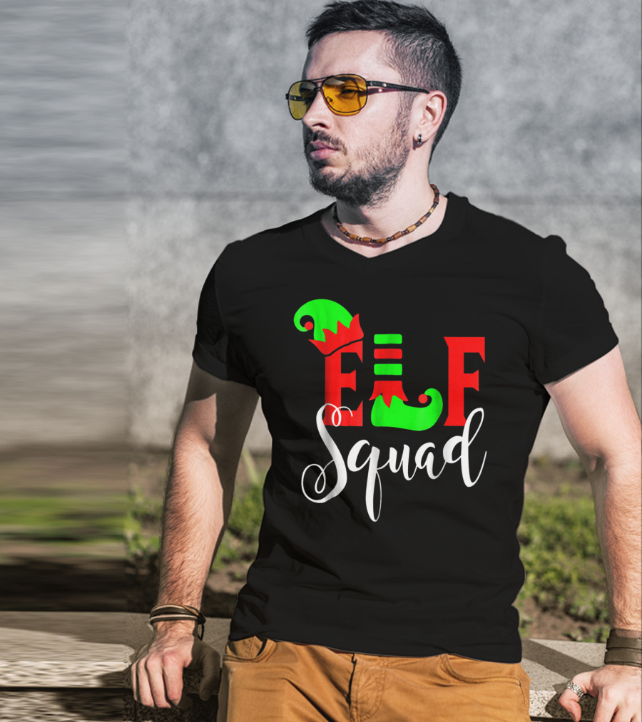 Elf Squad Festive Holiday Family T-Shirt