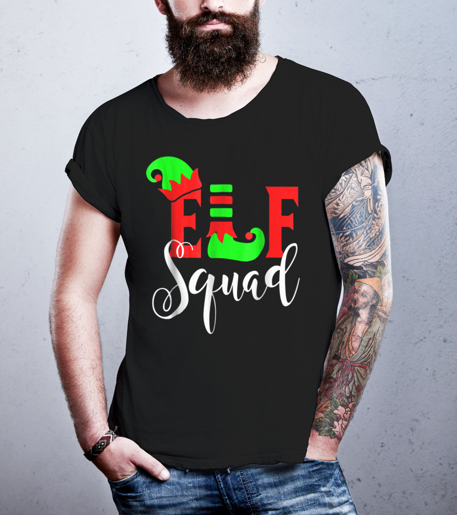 Elf Squad Festive Holiday Family T-Shirt