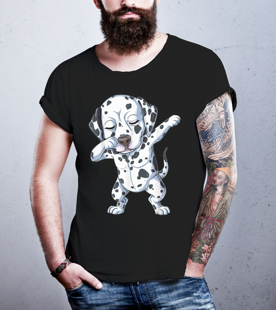 Dalmatian Dabbing Dog Lover Kids Boys Dab T-Shirt