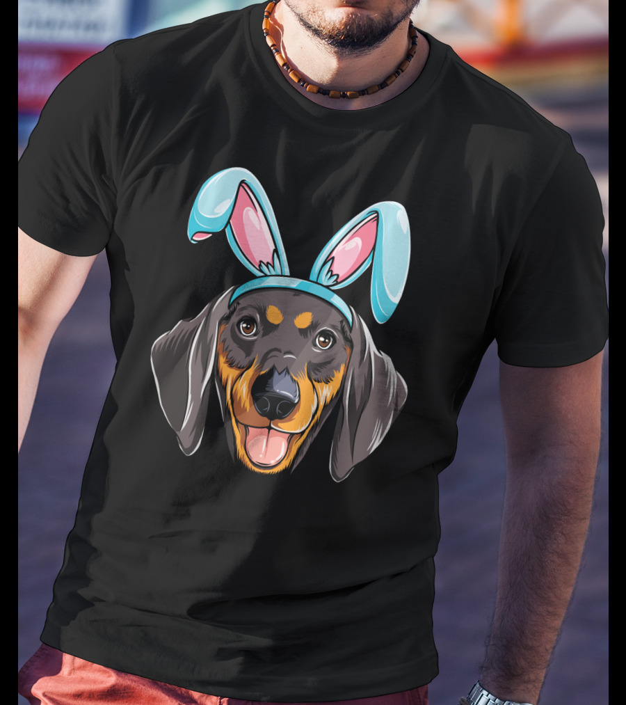 Easter Bunny Ears Dachshund Dog Boys Girl T-Shirt