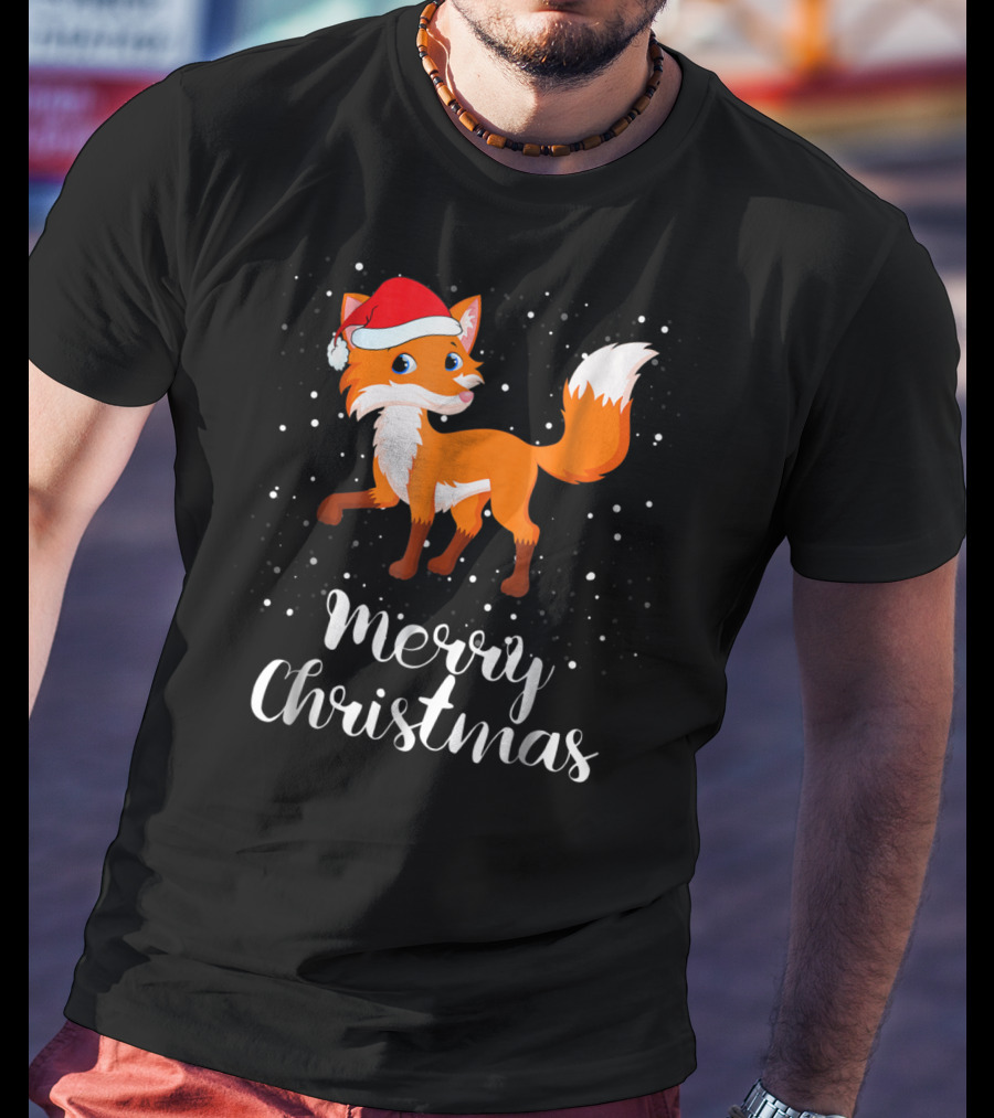 Merry Christmas Fox Funny Family Group Matching T-Shirt
