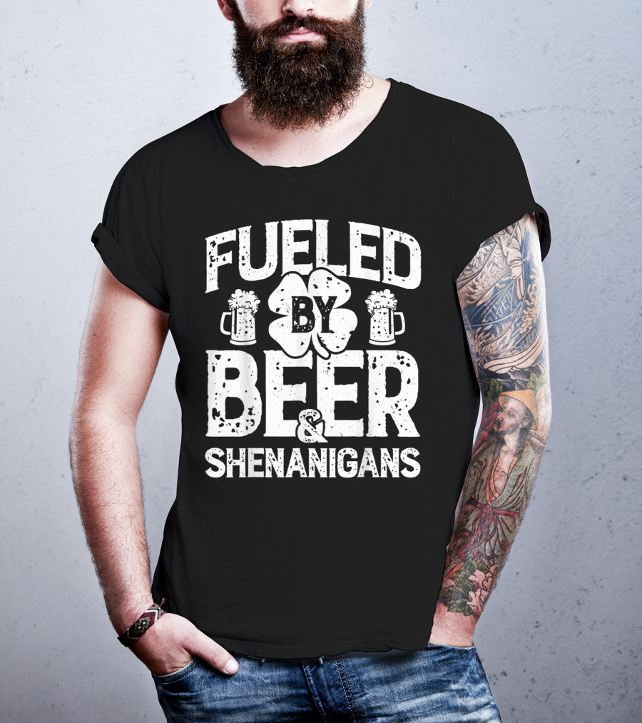 Fueled By Beer Shamrock And Shenanigans T-Shirt