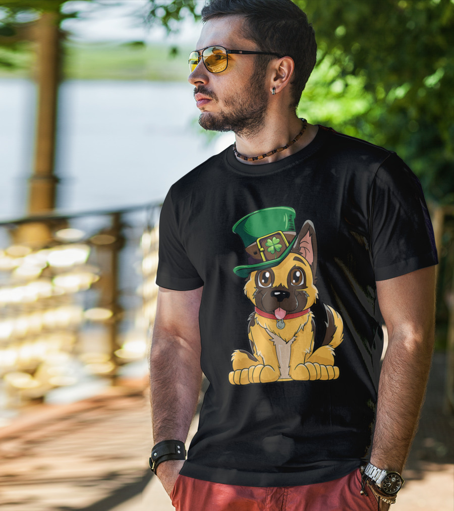 German Shepherd Dog Leprechaun St Patricks Day T-Shirt