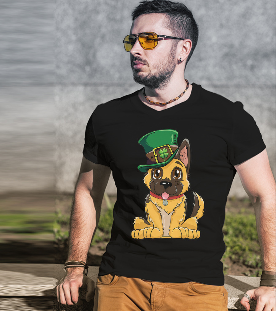 German Shepherd Dog Leprechaun St Patricks Day T-Shirt