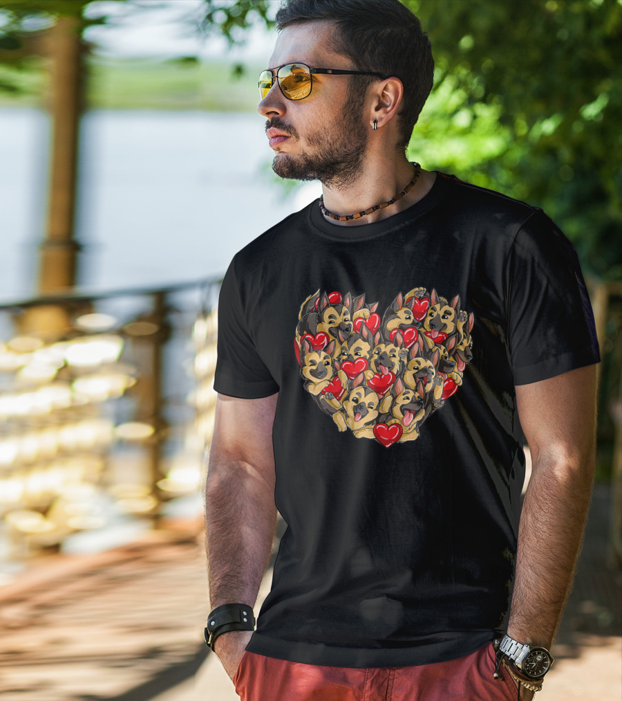 German Shepherd Heart Valentine T-Shirt