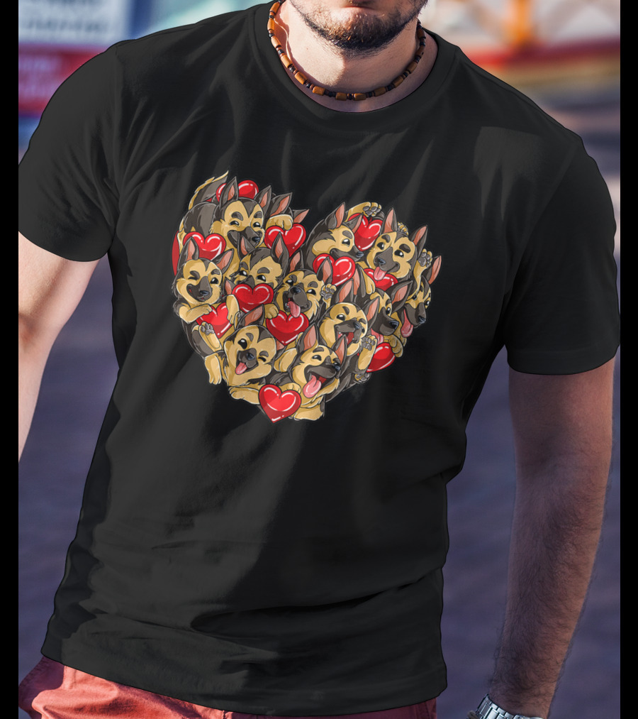 German Shepherd Heart Valentine T-Shirt