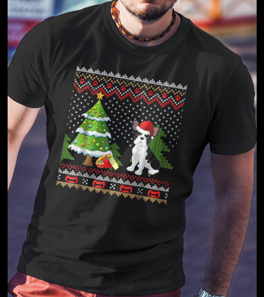 French Bulldogs Santa Christmas Tree Presents Holiday T-Shirt