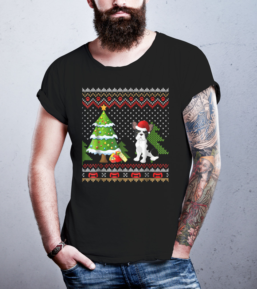 French Bulldogs Santa Christmas Tree Presents Holiday T-Shirt