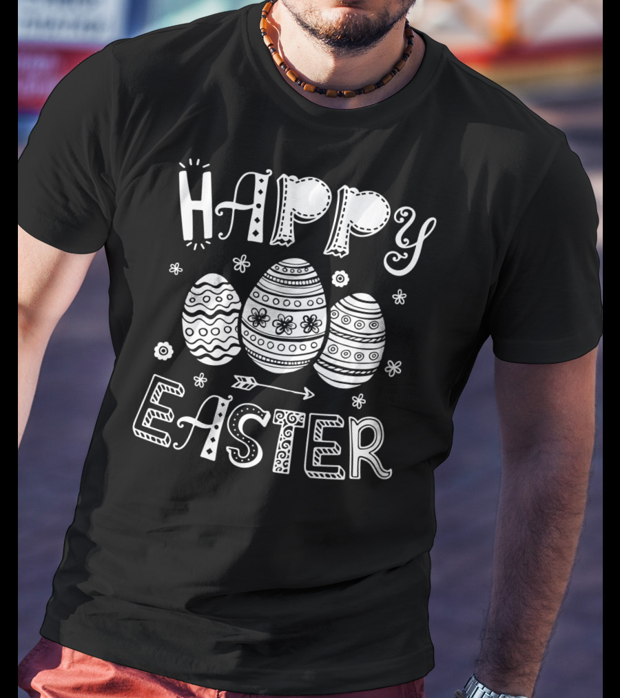 Happy Easter Eggs Women Men Kids Bunny T-Shirt