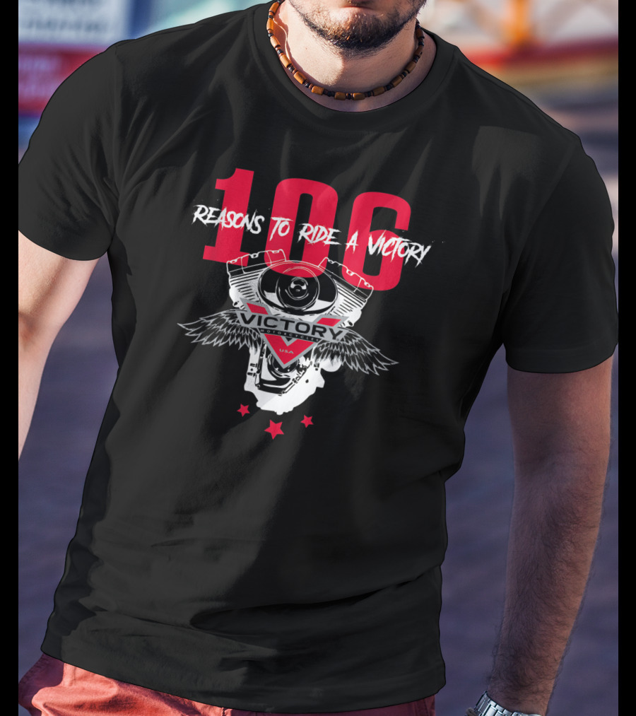 106 Reasons To Ride A Victory Engine Winged Stars USA T-Shirt