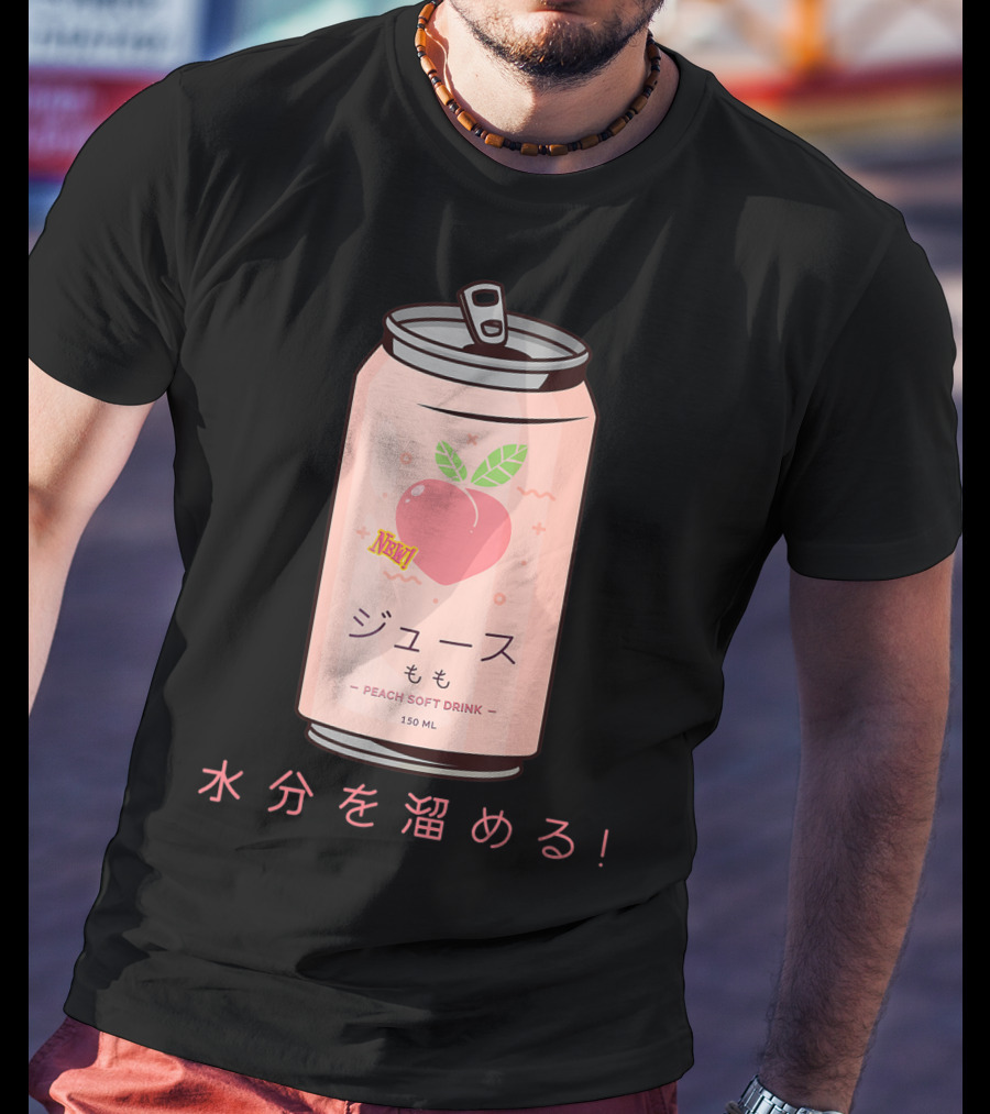 90s Japanese Aesthetic Peach Soft Drink Juice Can 150ML T-Shirt