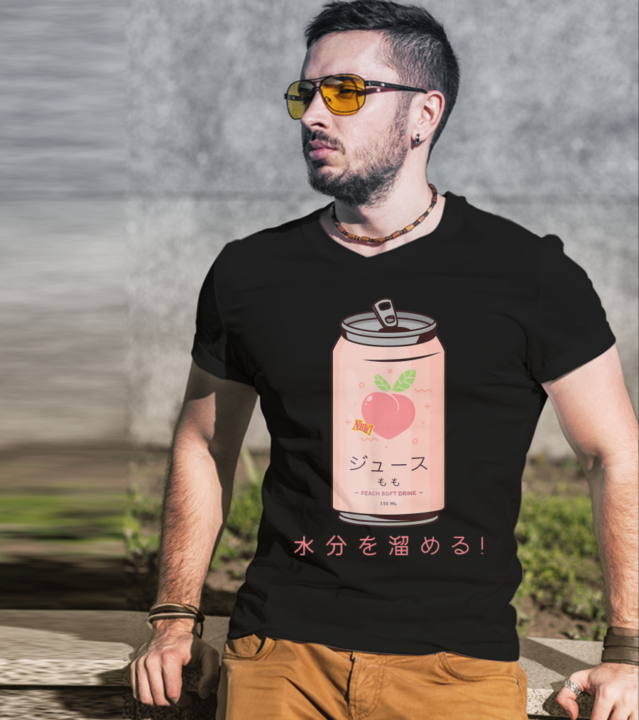 90s Japanese Aesthetic Peach Soft Drink Juice Can 150ML T-Shirt